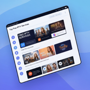 Generate a high-quality, relevant image prompt for an article about: Free IPTV Services: Stunning Be